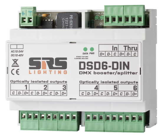 SRS DSD6-DIN DMX Splitter 6- Kanal 